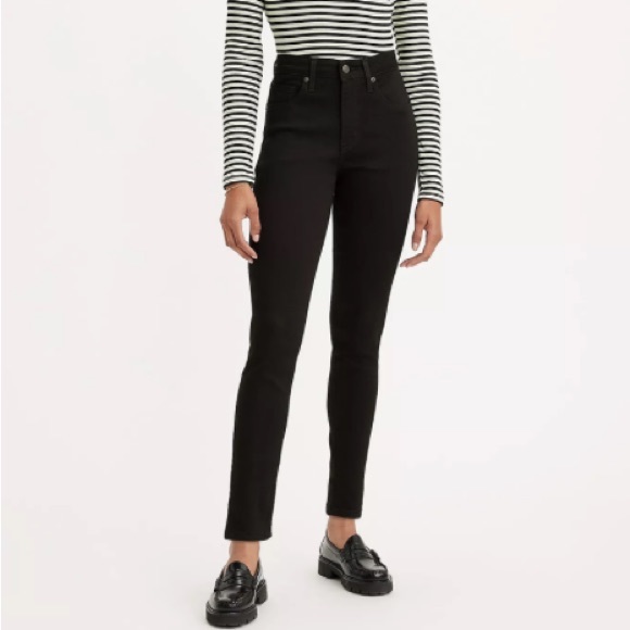 Levi’s 721 High Rise Skinny Jeans in black - Picture 1 of 5